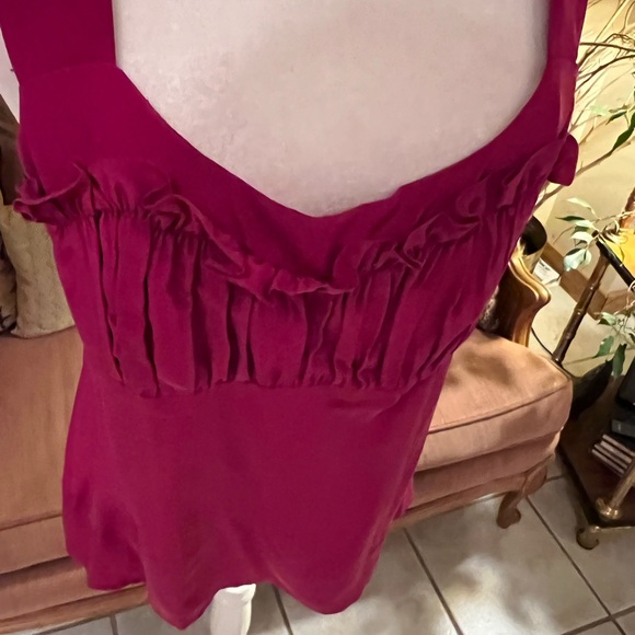 Nanette Lepore Size 10 Magenta Silk Cami/Tank - Picture 3 of 11